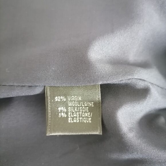 Lafayette 148 New York Gray Peak Lapel Single Breasted Two Button Blazer Sz 12 - Picture 6 of 7